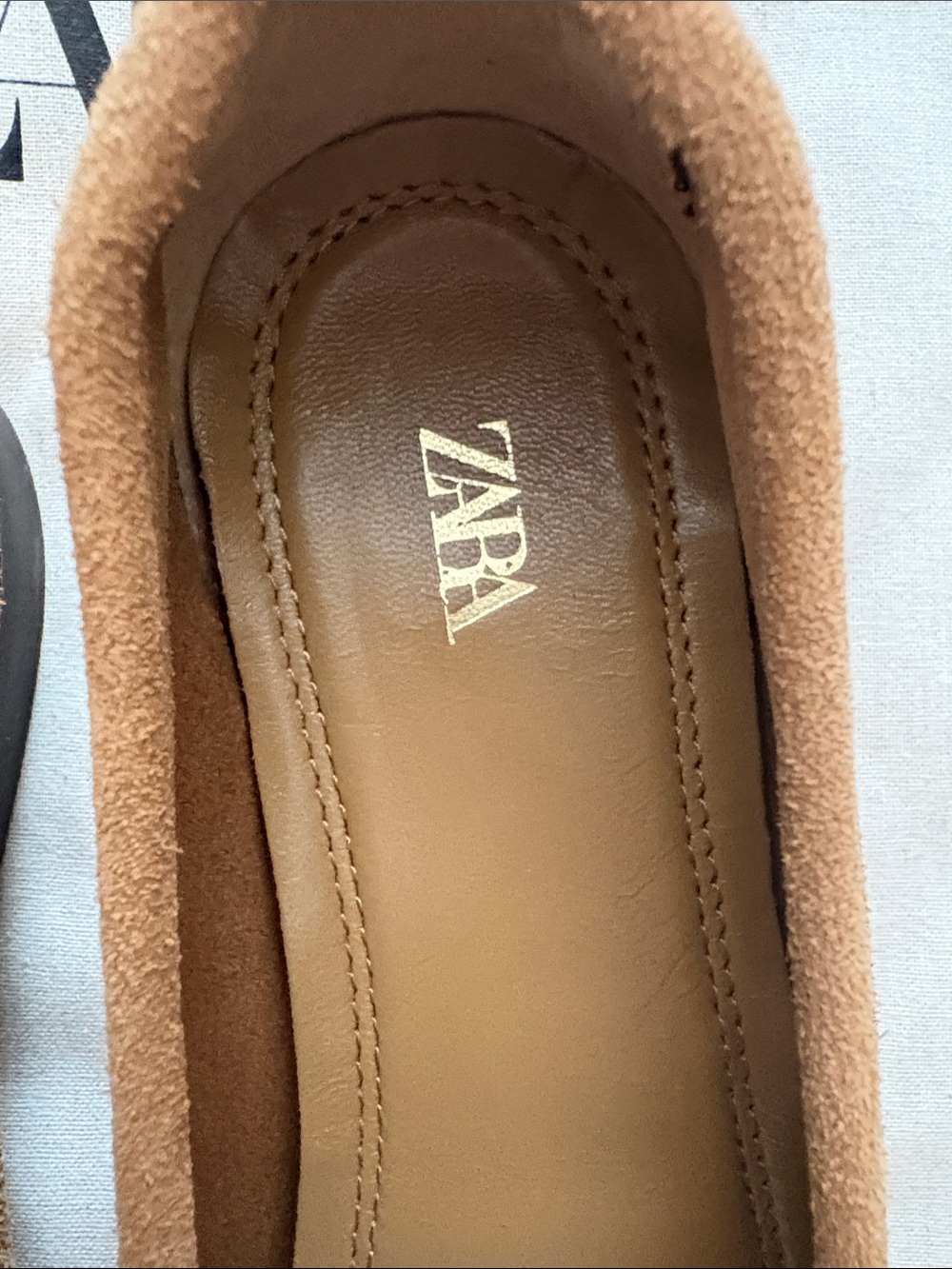 ZARA Women’s Brown Suede Penny Loafers - Picture 3 of 6